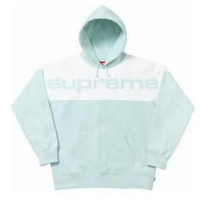 Supreme Blocked Hoodie Ice Blue Size L